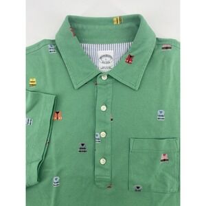 Brooks Brothers The Vintage Polo In Pique Life Jacket Print Mens Large Preppy